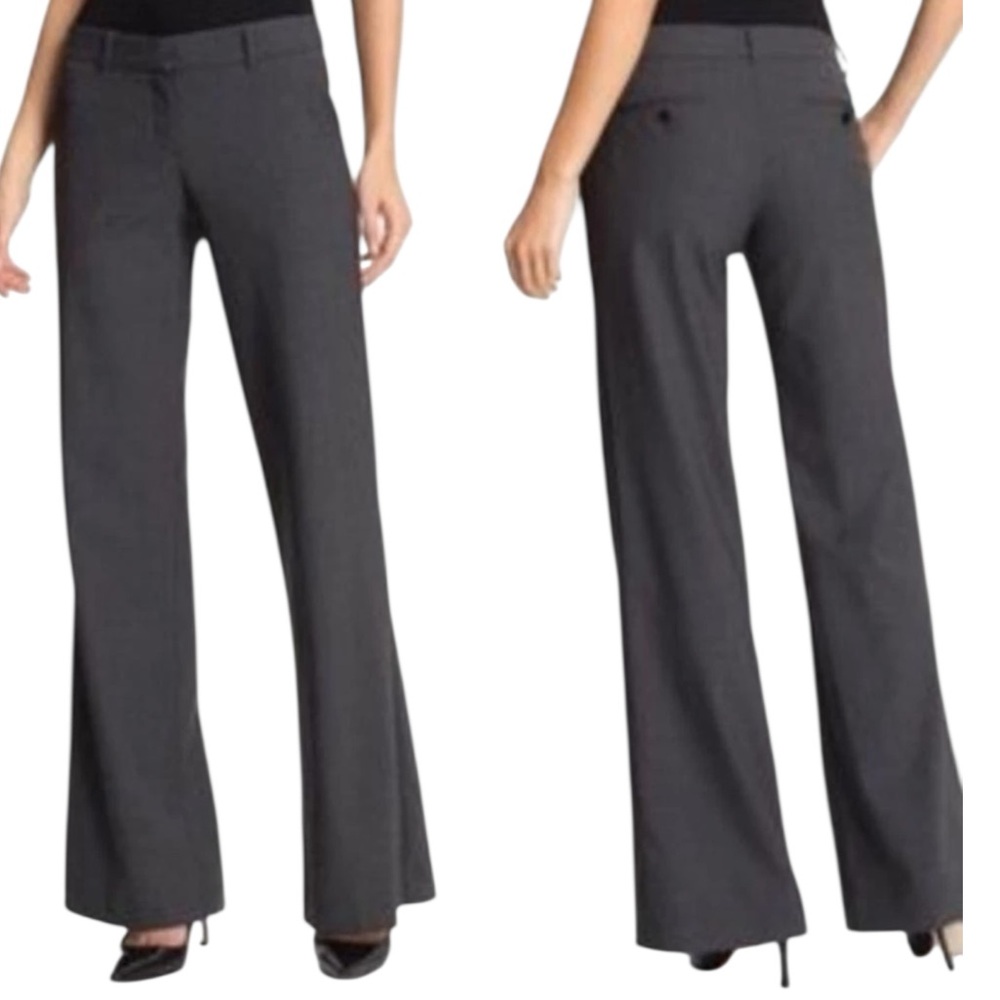 Theory pants wool trousers wide leg grey emery talor career dresss pants 8